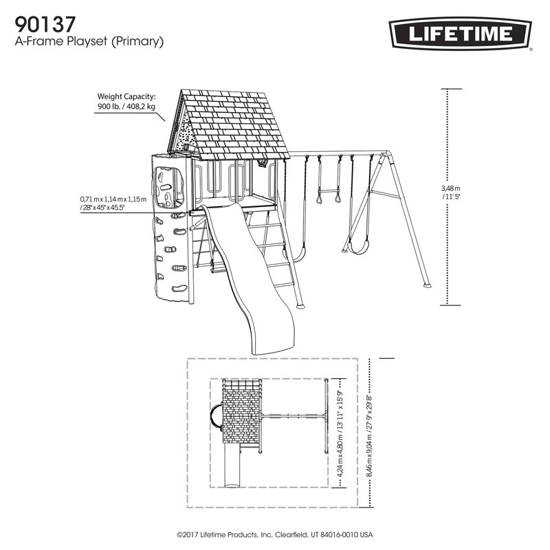Lifetime Earthtone Hard Top AFrame Swing Set & Reviews Wayfair